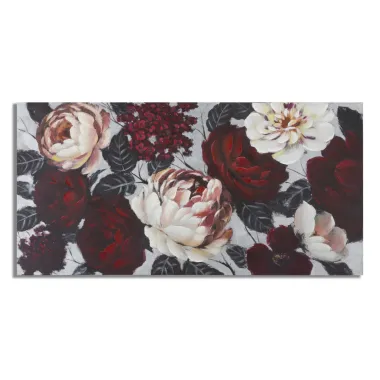 OBRAZ NA PŁÓTNIE WHITE/RED FLOWER LIGHTBACK 150X3,8X76 cm